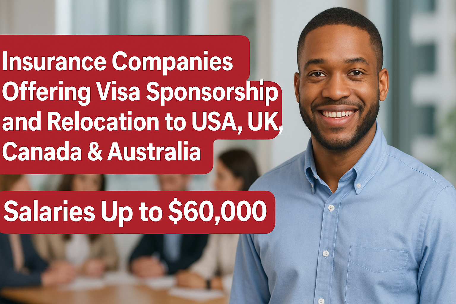 Insurance Companies Offering Visa Sponsorship and Relocation to USA, UK, Canada & Australia – Salaries Up to $60,000